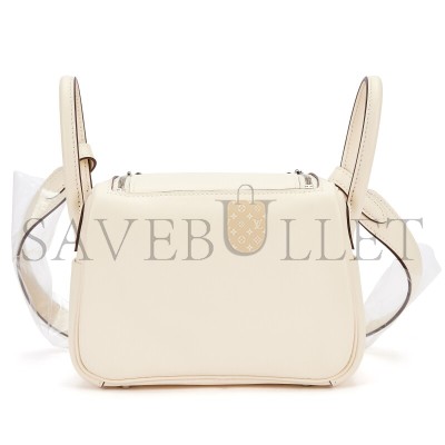 HERMES MINI LINDY 19 SWIFT PALLADIUM HARDWARE (19*12.5*9cm) HERMES MINI LINDY 19 SWIFT PALLADIUM HARDWARE (19*12.5*9cm)